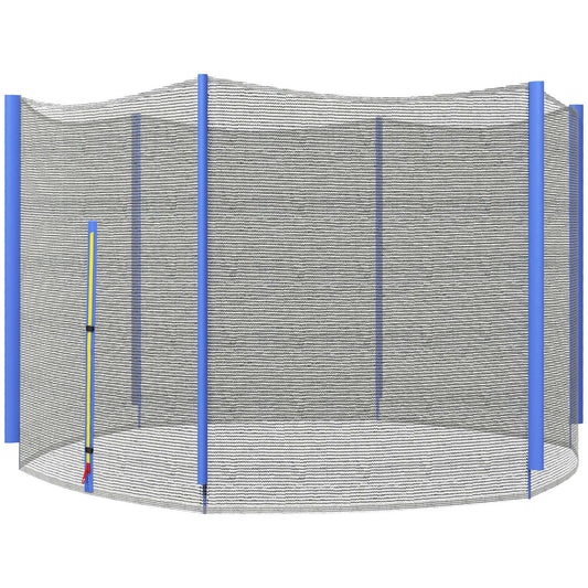 SPORTNOW Trampoline Net Replacement for 8ft Round Trampoline with 6 Straight Poles, Weather-Resistant Trampoline Netting Replacement with Zipped Entrance, Poles Not Included, Blue