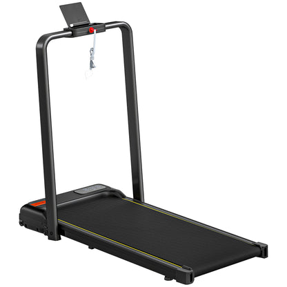 Folding Walking Treadmill | Under-Desk Walking Pad | Manual Incline | 2.0HP | 1-6km/h | LED Display & Remote | Black
