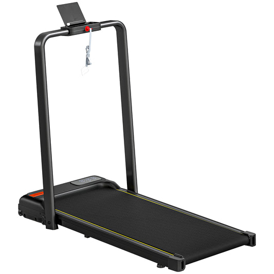 Folding Walking Treadmill | Under-Desk Walking Pad | Manual Incline | 2.0HP | 1-6km/h | LED Display & Remote | Black