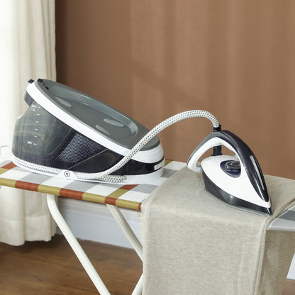 Steam Generator Iron with ECO Mode, Self-Cleaning, Powerful Vertical Steam, Automatic Shut-Off, Ceramic Non-stick Soleplate, Large 1.5L, 8 Bar, 2600W, Blue