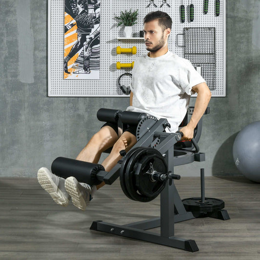 SPORTNOW Seated Leg Extension Machine, Adjustable Leg Raise Machine and Curl Machine with Plate Loaded for Hip, Thigh, Lower Body Workout