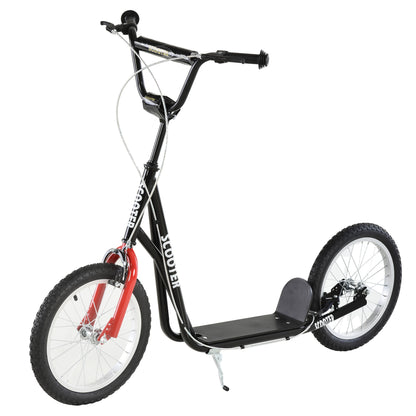 Kids & Teen Kick Scooter | Steel & Aluminium Frame | Φ40cm Inflatable Rubber Tyres | Dual Front & Rear Brakes | Adjustable Handlebar 90-96cm | Foam Grip | Wide Textured Deck | 100kg | 139x58cm | Ages 5+ | Green, Black, Blue, White