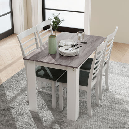Dining Table for 4-6 | Wood-Effect Melamine Top | Triangular Legs | Water-Resistant | 50kg | Grey