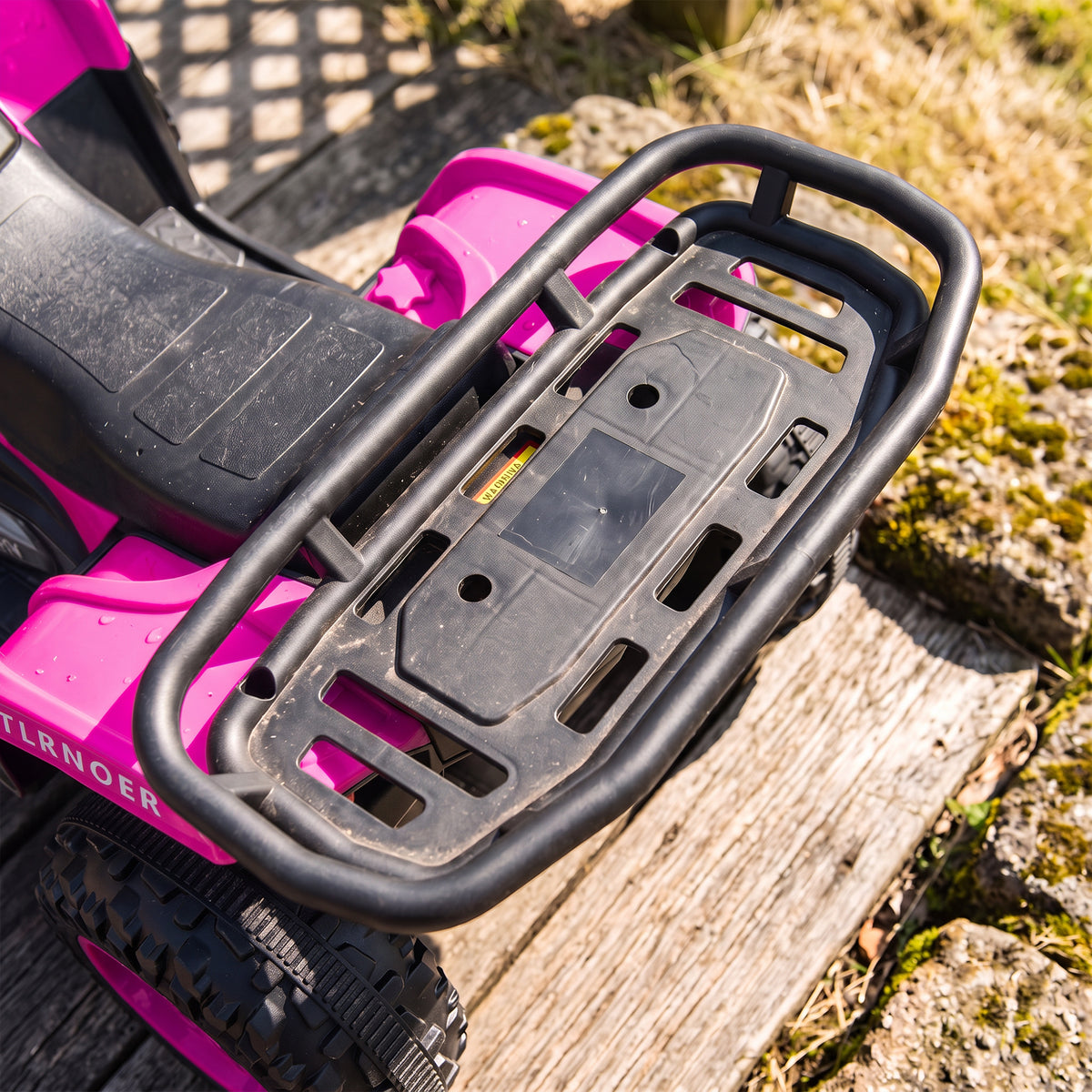 AIYAPLAY 12V Kids Electric Quad Bike | Pink Ride-On ATV with Dual Motors & Soft Start | Forward/Reverse, Music & Storage Racks | Ages 3–8 | 30kg Max