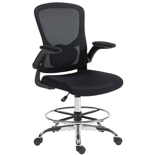 Draughtsman Chair, with Adjustable Lumbar - Black / Charcoal Grey