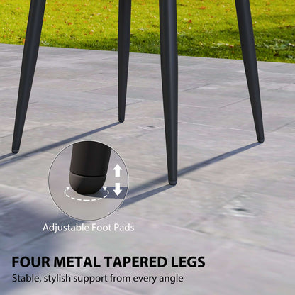 Round Garden Coffee & Side Table | 49.5cm | Tray-Style Weather-Resistant PP Top | Powder-Coated Metal Legs | Adjustable Foot Pads | 30kg Capacity | UV Resistant | Indoor & Outdoor | Black