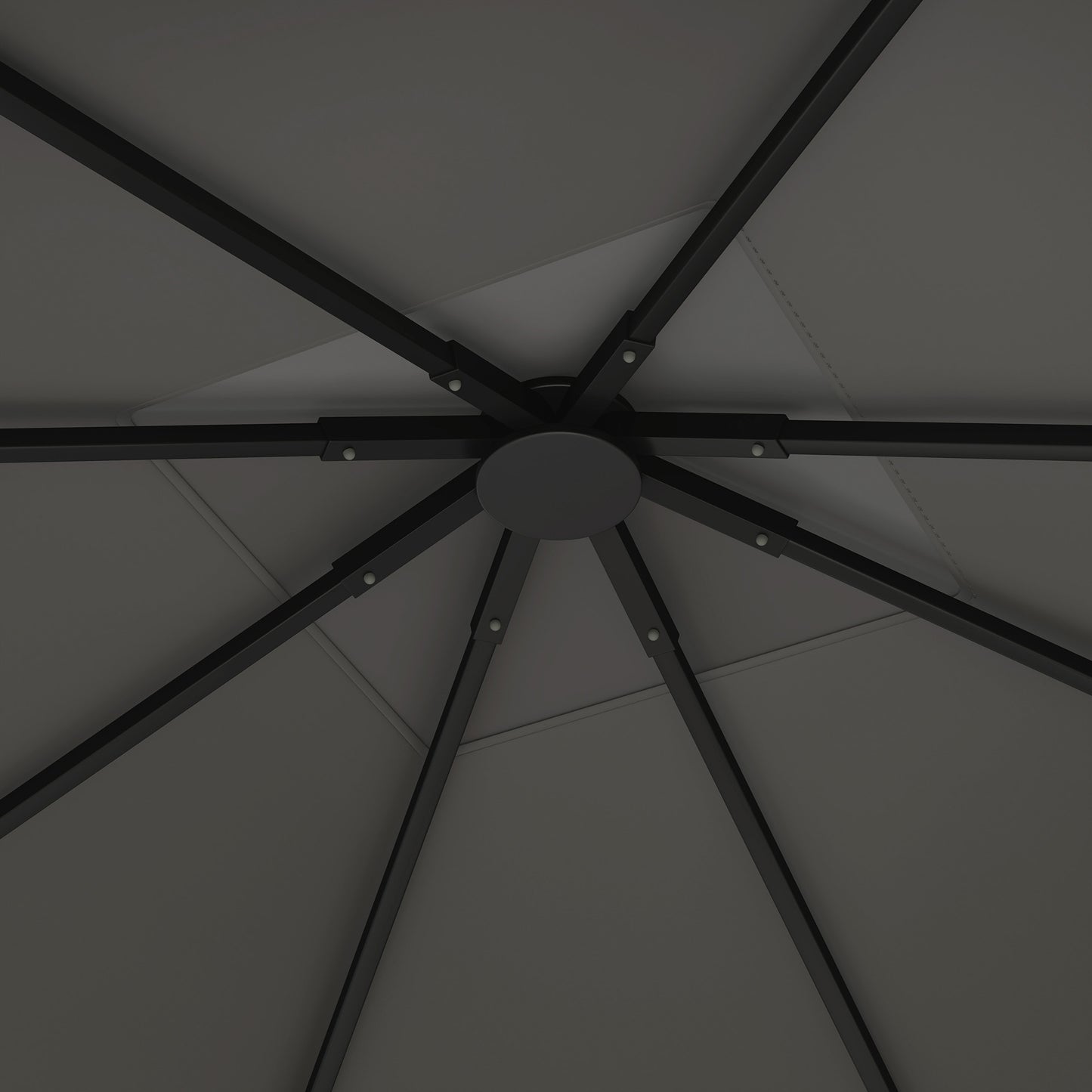 Outsunny 3 x 3(m) Gazebo Canopy Replacement Cover, Garden Gazebo Roof Replacement with Drain Holes, Water Resistant PVC Coating, 370g/㎡, UPF30+, TOP COVER ONLY, Grey