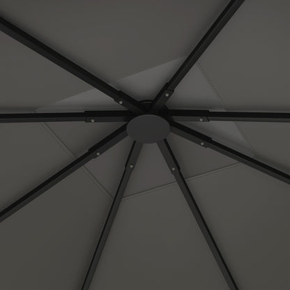 Outsunny 3 x 3(m) Gazebo Canopy Replacement Cover, Garden Gazebo Roof Replacement with Drain Holes, Water Resistant PVC Coating, 370g/㎡, UPF30+, TOP COVER ONLY, Grey