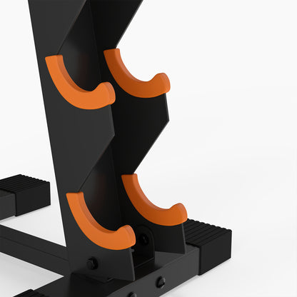SPORTNOW 5-Tier Dumbbell Rack | A-Frame Stand for 5 Pairs | 90kg Total Capacity, Protective Cradles & PP Feet | Black & Orange