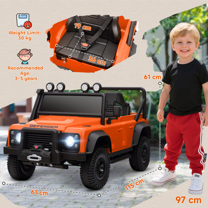 Kids Electric Ride-On Car with Remote Control | 4-Wheel Suspension | LED Lights | Music | 3-5 Years | Orange