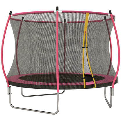 SPORTNOW 10ft Outdoor Trampoline with Enclosure Net, Spring Cover, Pink