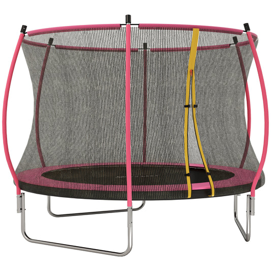 SPORTNOW 10ft Outdoor Trampoline with Enclosure Net, Spring Cover, Pink