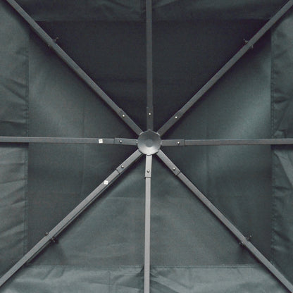 3x3m 2-Tier Gazebo Replacement Canopy Roof | 180g PA-Coated Polyester | UV & Rain Protection | 8 Grommet Drainage Holes | Hook & Loop Fasteners | Fits Outsunny 01-0153 Series Only | 300x300cm | Charcoal Grey