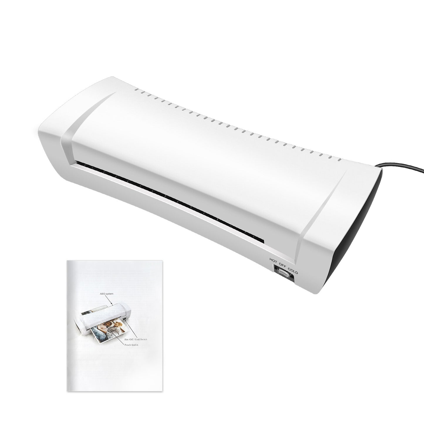 A4/A5/A6 Thermal Laminating Machine Compact Lightweight A4 Laminator With Hot and Cold Settings, 3-4 Min Quick Warm-Up