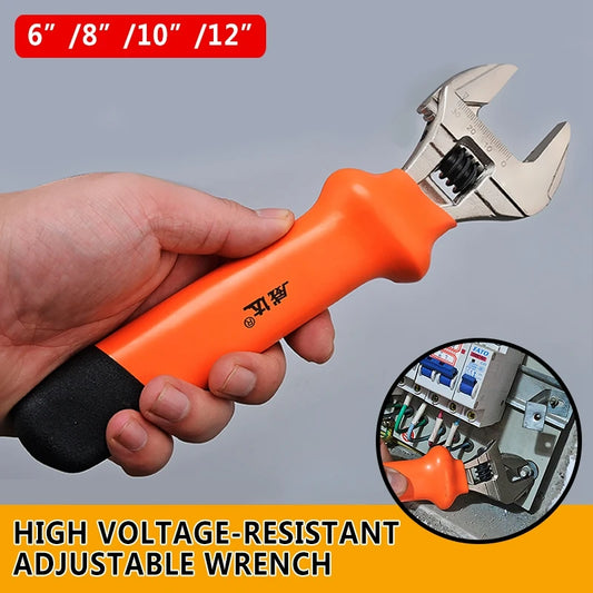 1000V High Voltage-Resistant Adjustable Wrench Spanner Electrician Maintenance Hand Tools  6" 8" 10" 12" Wrench