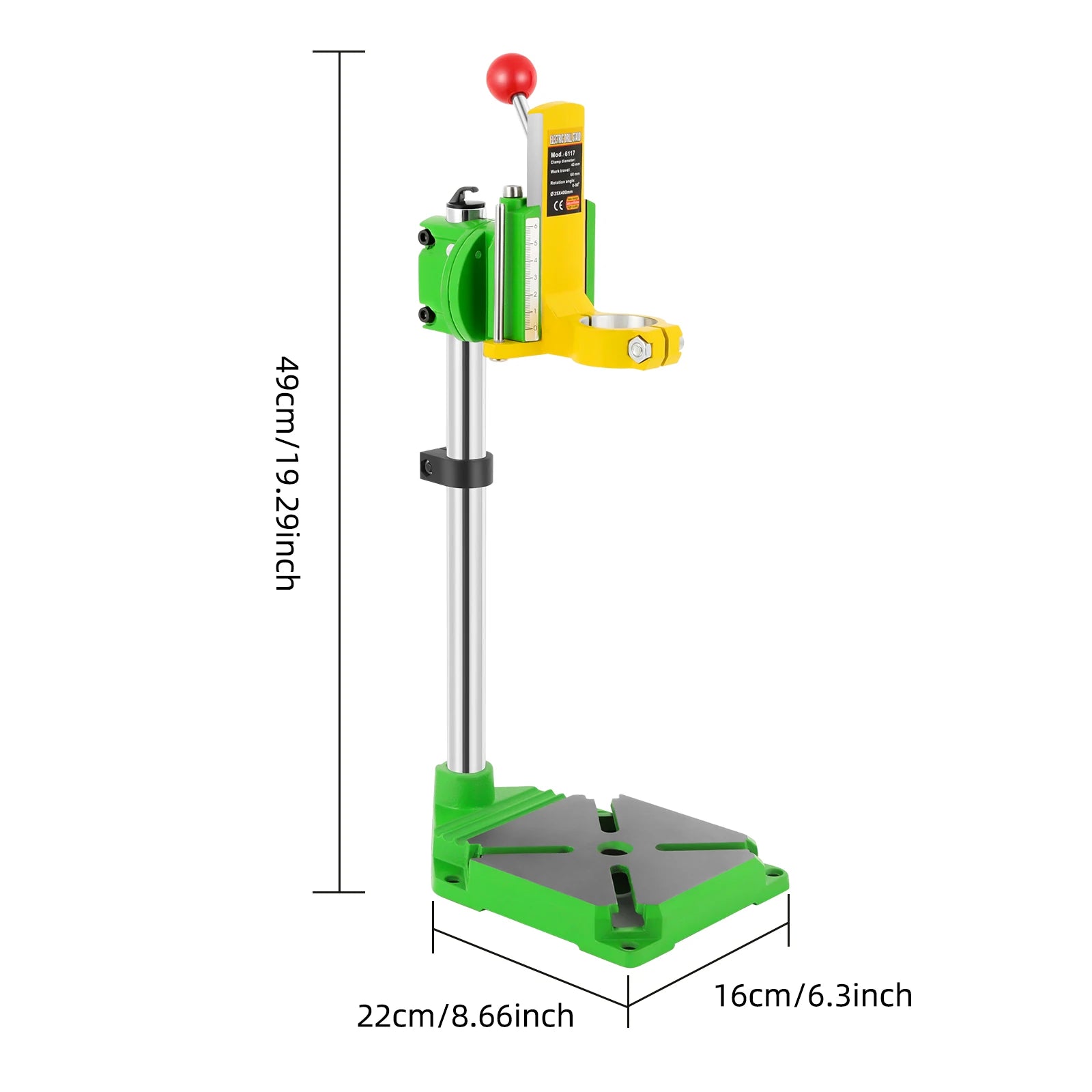 Adjustable Bench Drill Stand, 90° Angle Drill Press Stand for Hand Drill, 38-43Mm Clamp Bench Clamp Drill Holder