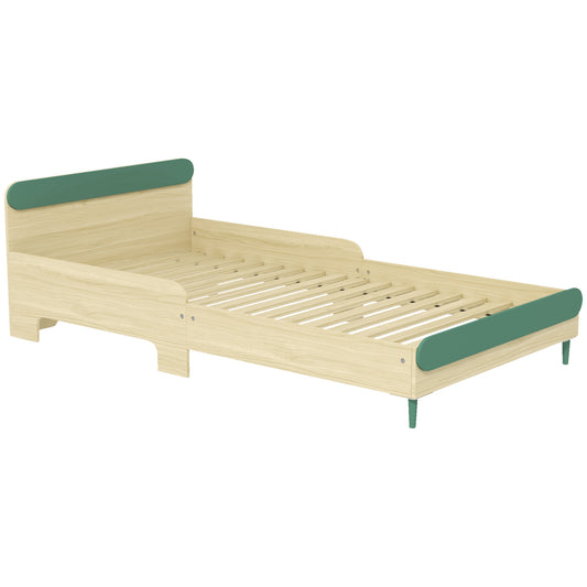 Toddler Bed with Safety Rail for Ages 3-10 Years, 195 x 103 x 60.5cm, Green