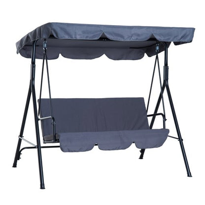 Canopy Swing Chair 3 Seater Garden Rocking Bench Heavy Duty Patio Metal Seat W/ Top Roof Different Options