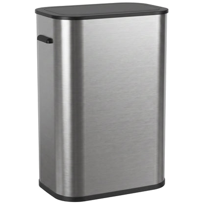 55L Touchless Sensor Bin | Automatic Motion-Activated Kitchen Waste Bin | Soft-Close Lid | Stainless Steel | Silver