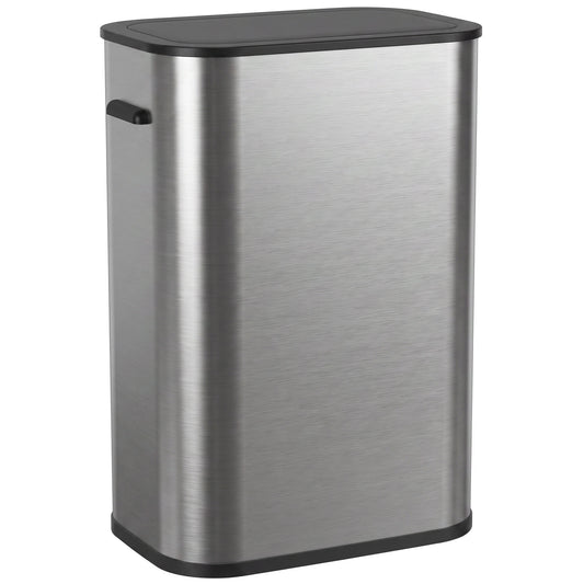 55L Touchless Sensor Bin | Automatic Motion-Activated Kitchen Waste Bin | Soft-Close Lid | Stainless Steel | Silver