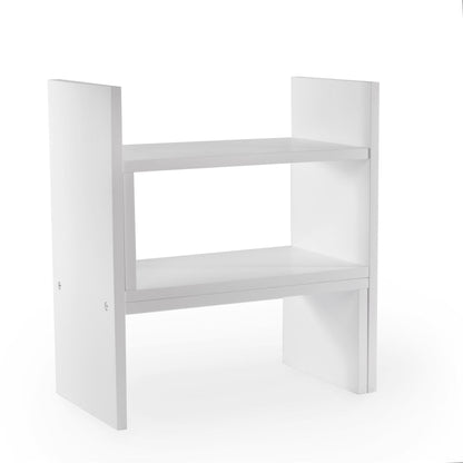 Maison & White Multipurpose Desk Storage Organiser & Bookshelf | White | 35H x 32-63W x 17D cm | Expandable | Wood | 2-Year Warranty | Assembly Required