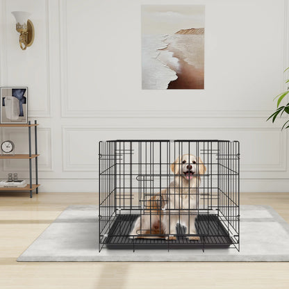 Folding Dog Cage Separate Pet Kennel for Indoor Outdoor Travel (60X42X50Cm)