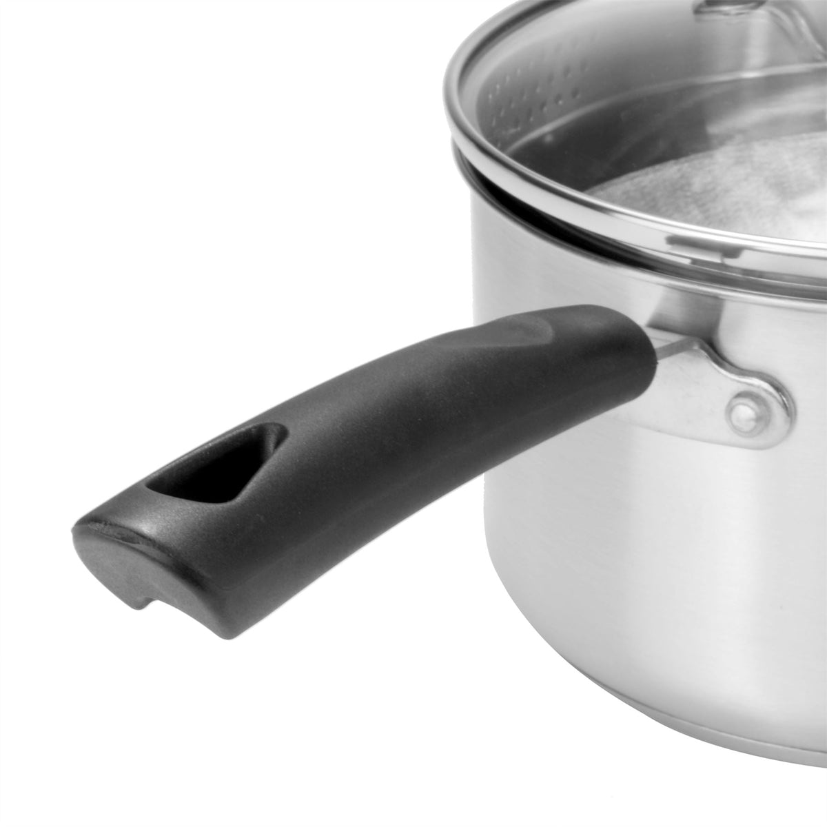Maison & White Stainless Steel Saucepan Set of 3 with Lids | Aluminium Even-Heat Base | Stay-Cool Handle | Induction Gas Electric Ceramic | 16cm 18cm 20cm | All Hob Types | 2-Year Warranty