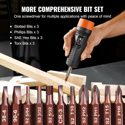 Succebuy 1/4" Torque Screwdriver Drive Screwdriver Torque Wrench, Driver Bits Set with View Window 10-70 In-Lbs Torque Range