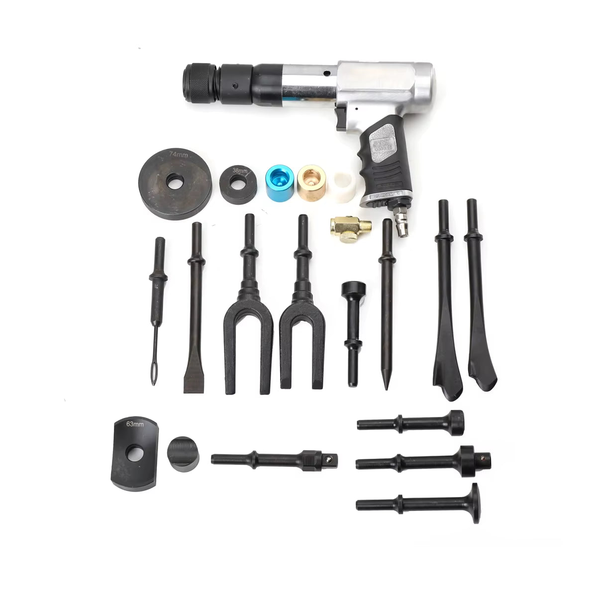 Ball Joint Disassembly Hammer Air Hammer Tool Set 16Pcs Pneumatic Hammer Kit for Motor Vehicles and Workshop Cars