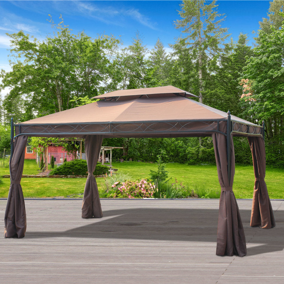 Outdoor 3 X 4m Garden Metal Gazebo Marquee Patio Party Tent Canopy Shelter with Sidewalls Pavilion