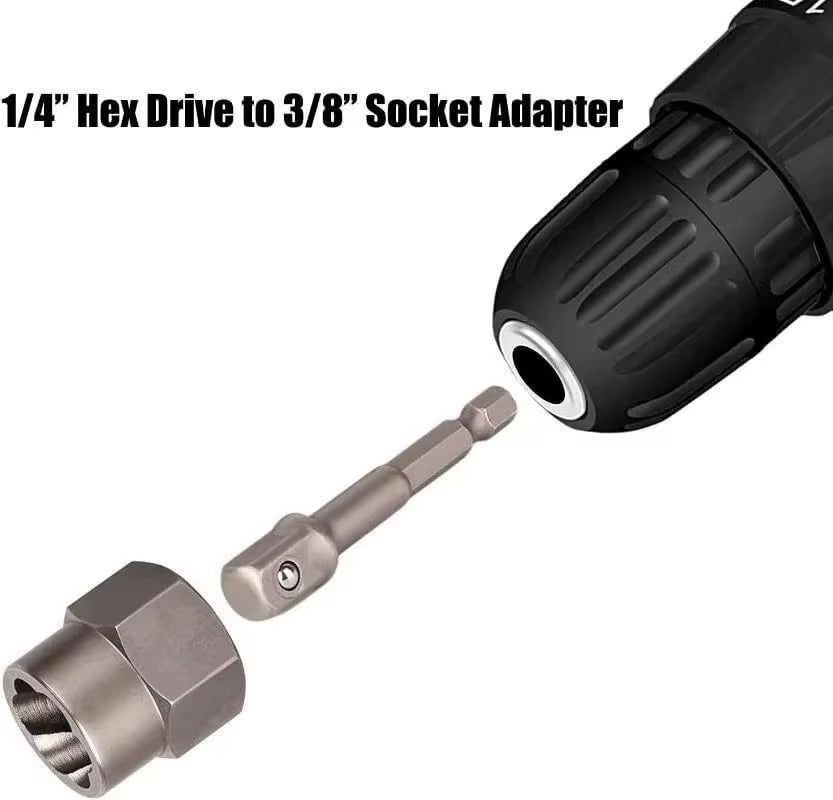 14Pcs Stripped Lug Nut Remover with Hex Adapter Extraction Socket Set, Impact Bolt & Nut Remover Removing Bolts and Nuts