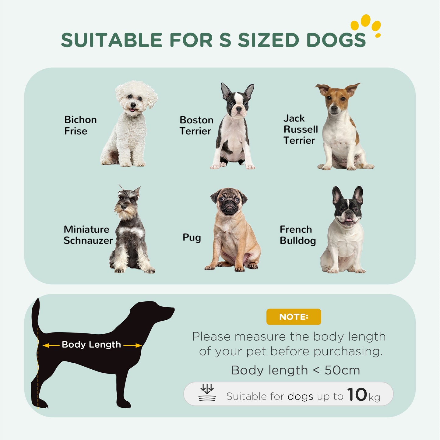 Foldable Dog Crate S | 2 Doors | Soft Washable Cushion | Removable ABS Tray | Small Dogs up to 10kg | 76 x 53 x 60cm | Black