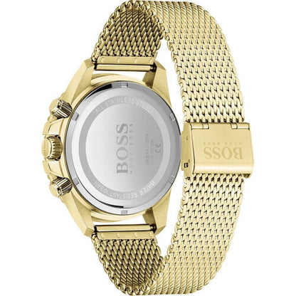 Hugo Boss Men's Admiral Chronograph Watch | Gold | Black & Gold Dial | Rotating Bezel | 46mm | 10ATM | HB1513906
