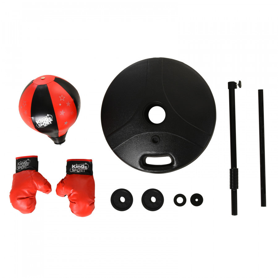 Child's Boxing Punch Ball Set Adjustable With Gloves Fillable Base Handle