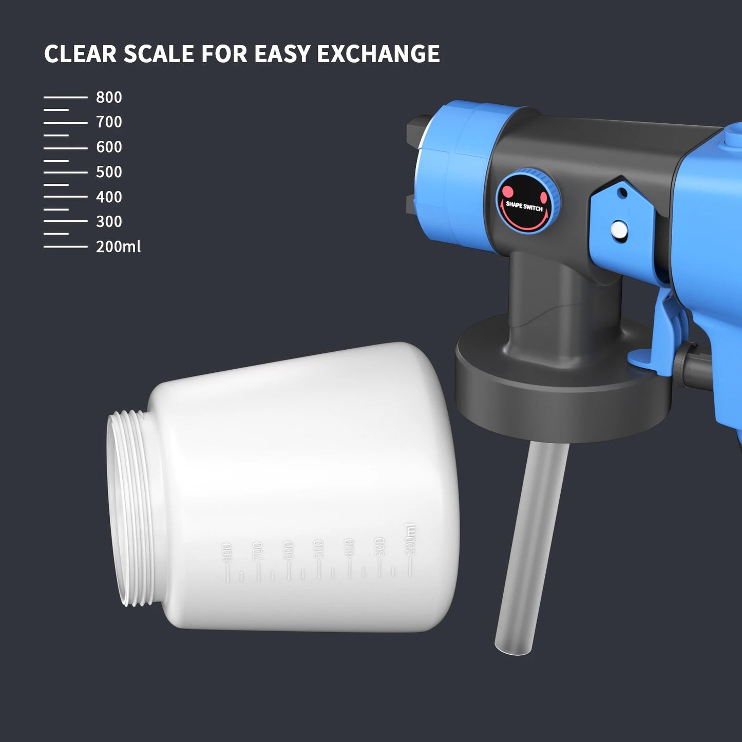 Electric Paint Sprayer, 3 Spray Patterns & 1000ml Detachable Tank Spray Gun Handheld For Fencing, Decking, Garden 