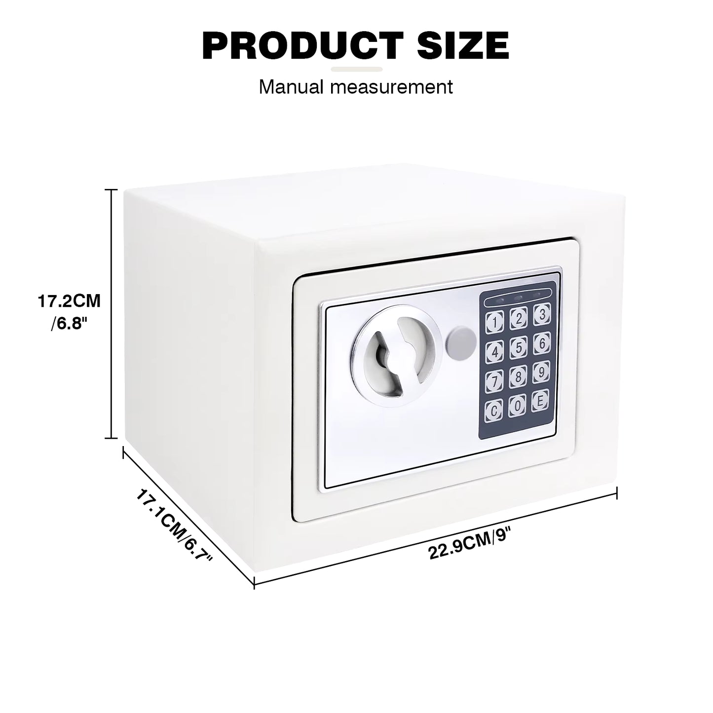 Safes for Home Fireproof Waterproof with 2 Manual Override Keys,Security Safe Cash Box with Double Digital Keypad and Key