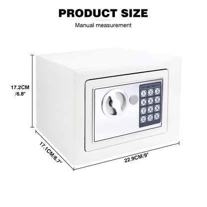 Safes for Home Fireproof Waterproof with 2 Manual Override Keys,Security Safe Cash Box with Double Digital Keypad and Key