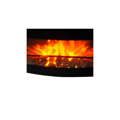 LED Curved Glass Electric Wall Mounted Heater Fire Place, 900/1800W