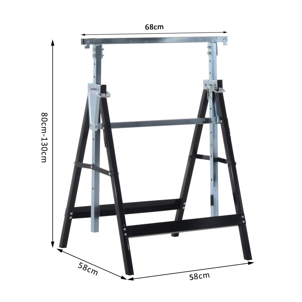 Steel Builders Workers Twin-Set Telescopic Trestle Stand Assist Blue / Black
