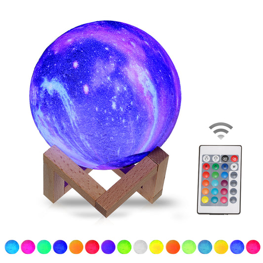 LED Galaxy Moon Lamp Moon Night Light Kids Night Light 16 Colour Change Touch and Remote Control Galaxy Light