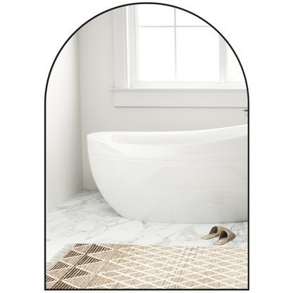 50 x 70cm Arched Home Mirror - Black