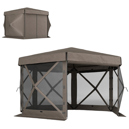 3 x 3(m) Hexagon Pop Up Gazebo with 5 Sides and Carry Bag, Waterproof, UV Resistant Party Tent Instant Event Shelter