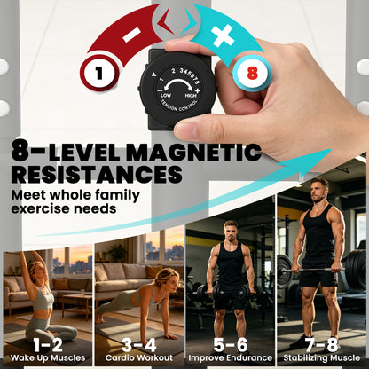 Magnetic Elliptical Cross Trainer | Bluetooth App | 8-Level Resistance | LCD & Heart Rate | 120kg | Grey