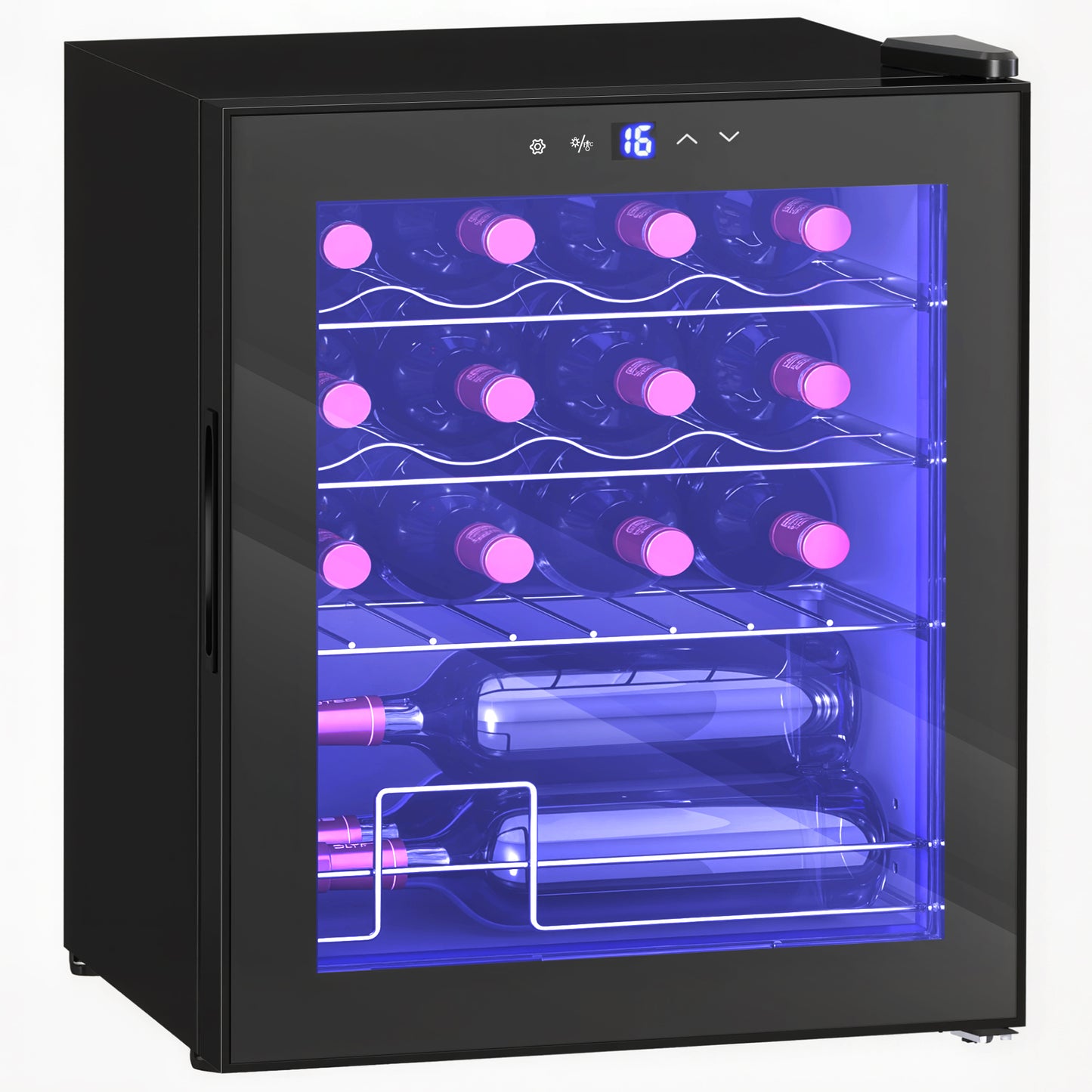 42L 16-Bottle Wine Cooler Fridge - Black