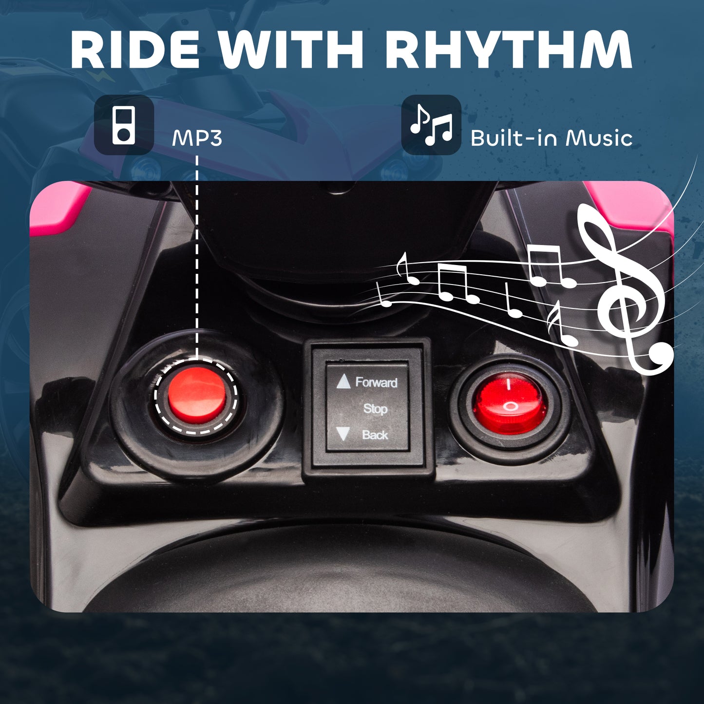 6V Kids ATV, 4 Wheeler Electric Ride on Car with Music and LED Headlights, for Ages 3-8 Years Boys and Girls