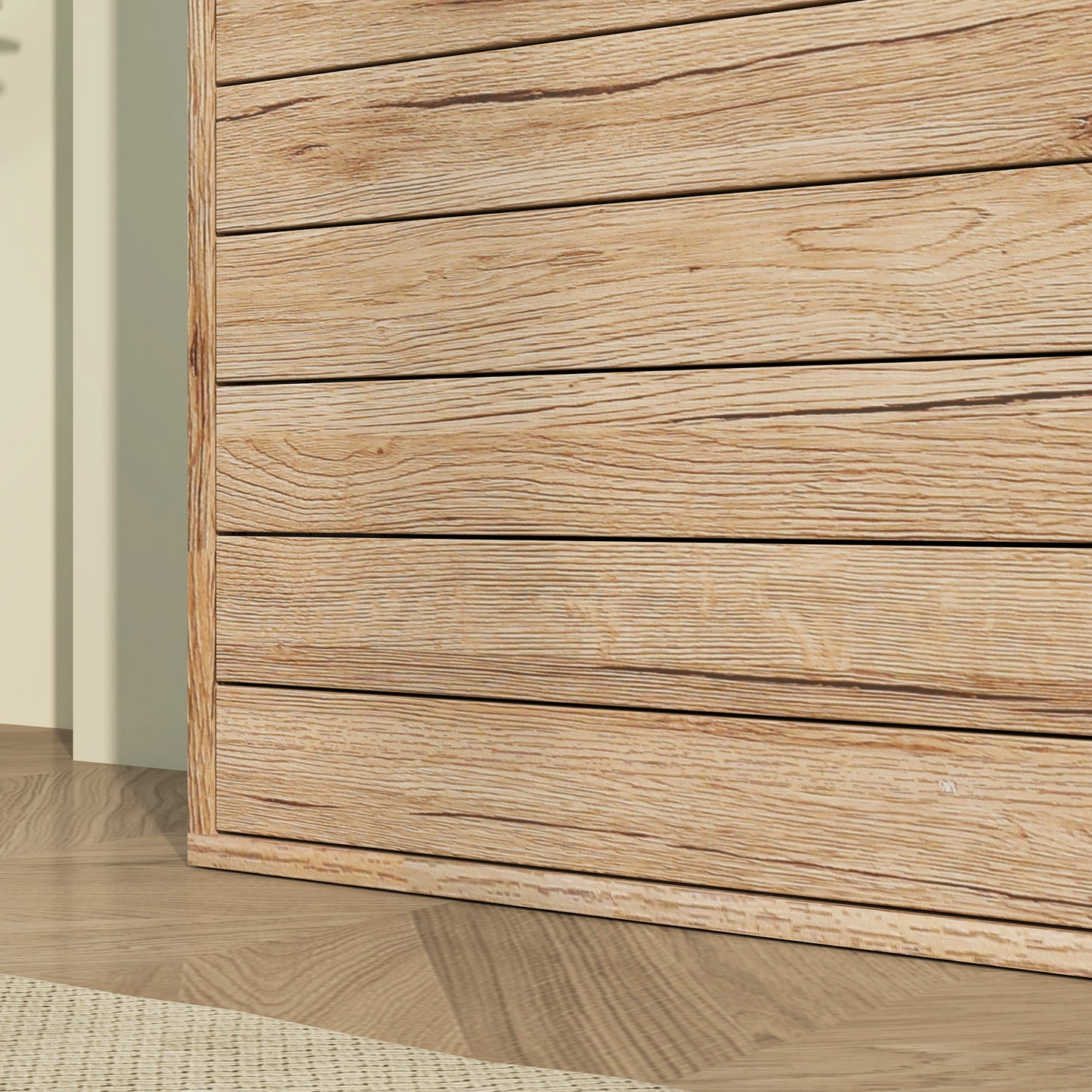 12-Shoe Flip Drawer Storage Cabinet - Brown Wood-Effect