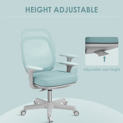 Mesh Back Office Chair | Height Adjustable 44–56cm | 120kg Capacity | Castor Wheels | Light Green