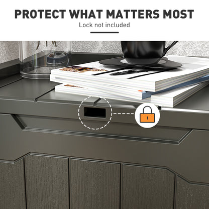 107 L Plastic Storage Chest with Lid - Charcoal Grey