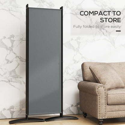 Outsunny 6 Panel Folding Room Divider Foldable Freestanding Garden Privacy Screen, 332 x 172 cm, Dark Grey