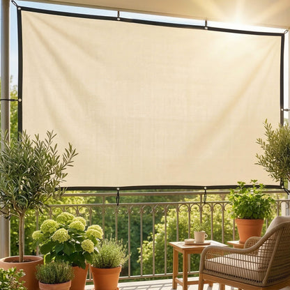 2x3m Sun Shade Sail | 85%+ UV Block | 180g/m² HDPE | 10 Stainless Steel Eyelets | 10 Bungee Ropes Included | Patio Garden Pool | Beige